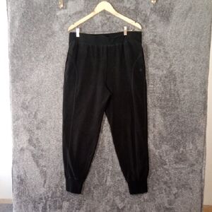 Sweaty Betty London Made In Itally Black Fleece Jogger Elastic Waistband 14